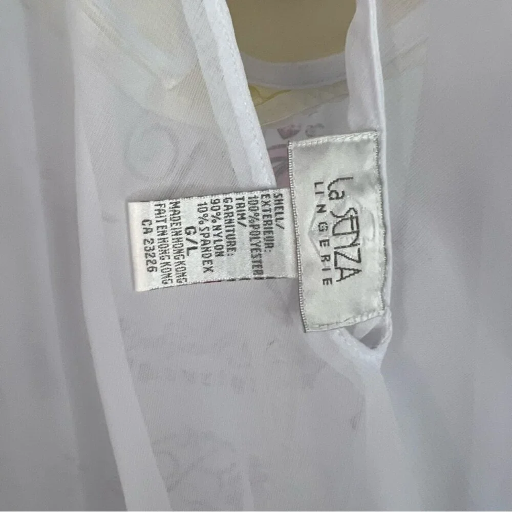 La SENZA babydoll bustier Lacie Cream and White Sheer Lace Chemise